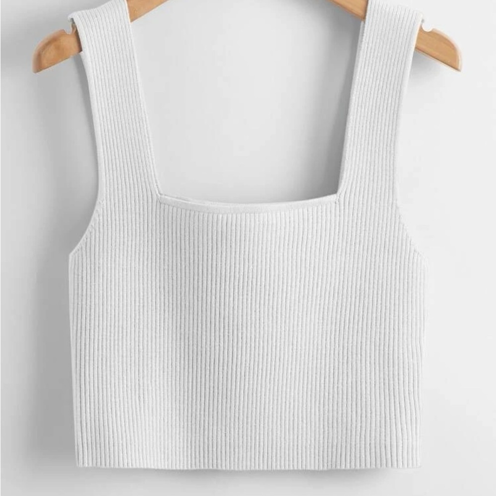3 tank tops (white pink blue)
